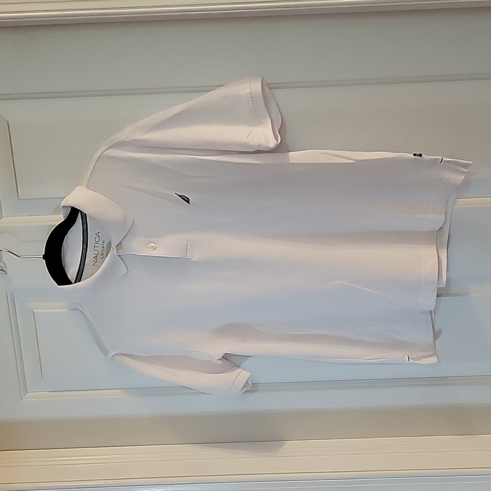 Nautica white short sleeve polo large